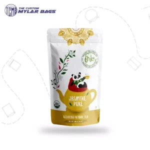 custom tea packaging in zip clusure feature